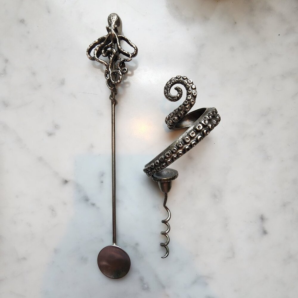Perry Gargano Octopus Cocktail Stirrer and Corkscrew from Anthropologie